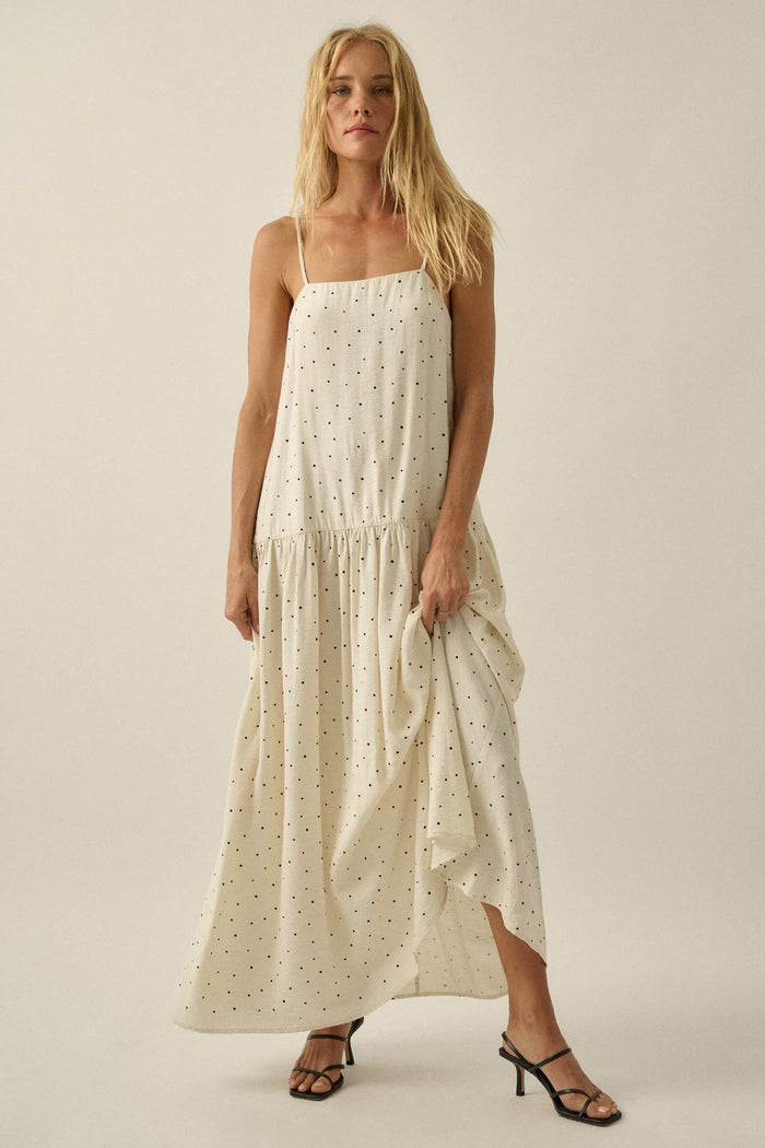 Sweet Spot Polka Dot Drop-Waist Cami Maxi Dress - ShopPromesa