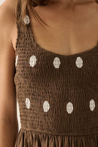 Soft Spot Polka Dot Smocked Square-Neck Maxi Dress - ShopPromesa