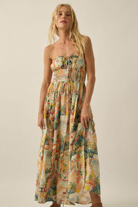 Bahama Mama Tropical-Print Strapless Maxi Dress - ShopPromesa