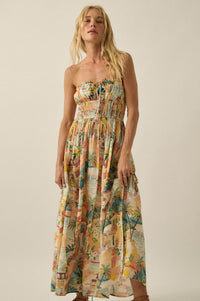 Bahama Mama Tropical-Print Strapless Maxi Dress - ShopPromesa