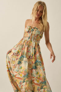 Bahama Mama Tropical-Print Strapless Maxi Dress - ShopPromesa
