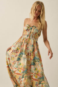 Bahama Mama Tropical-Print Strapless Maxi Dress - ShopPromesa