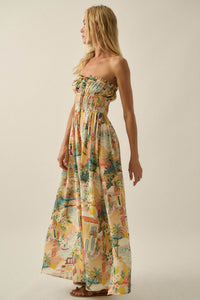 Bahama Mama Tropical-Print Strapless Maxi Dress - ShopPromesa