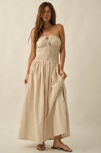 Midsummer Dream Smocked Strapless Maxi Dress - ShopPromesa