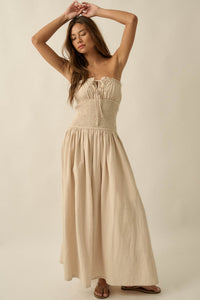Midsummer Dream Smocked Strapless Maxi Dress - ShopPromesa