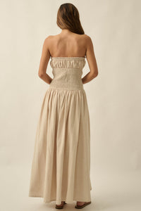 Midsummer Dream Smocked Strapless Maxi Dress - ShopPromesa