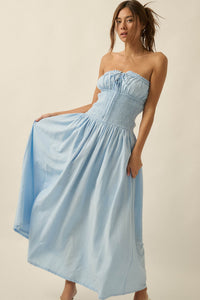 Midsummer Dream Smocked Strapless Maxi Dress - ShopPromesa
