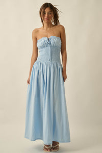Midsummer Dream Smocked Strapless Maxi Dress - ShopPromesa