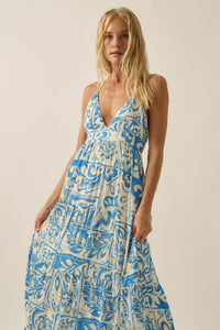 Nomadic Soul Abstract Floral-Print Halter Maxi Dress - ShopPromesa