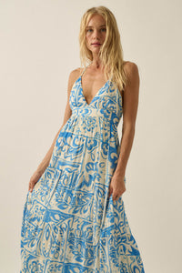 Nomadic Soul Abstract Floral-Print Halter Maxi Dress - ShopPromesa