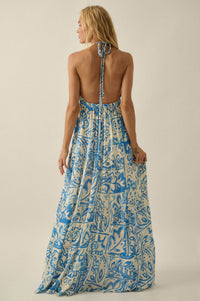 Nomadic Soul Abstract Floral-Print Halter Maxi Dress - ShopPromesa