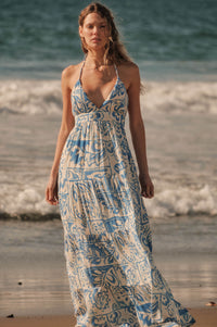Nomadic Soul Abstract Floral-Print Halter Maxi Dress - ShopPromesa