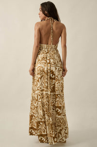 Nomadic Soul Abstract Floral-Print Halter Maxi Dress - ShopPromesa