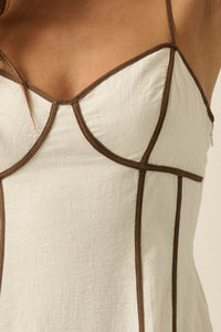 Just Breathe Cotton Piping-Trim Godet Maxi Dress - ShopPromesa