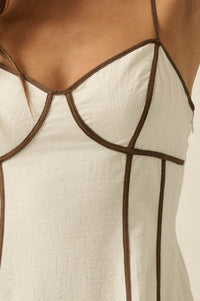 Just Breathe Cotton Piping-Trim Godet Maxi Dress - ShopPromesa