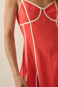 Just Breathe Cotton Piping-Trim Godet Maxi Dress - ShopPromesa