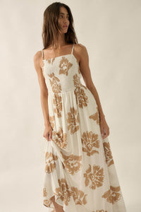 Magnolia Days Floral Smocked Open-Back Maxi Dress - ShopPromesa