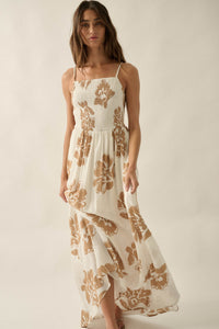 Magnolia Days Floral Smocked Open-Back Maxi Dress - ShopPromesa