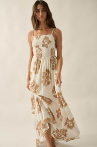 Magnolia Days Floral Smocked Open-Back Maxi Dress - ShopPromesa