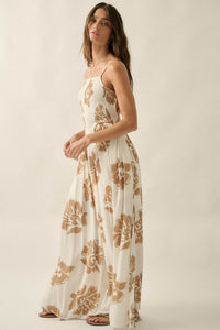Magnolia Days Floral Smocked Open-Back Maxi Dress - ShopPromesa