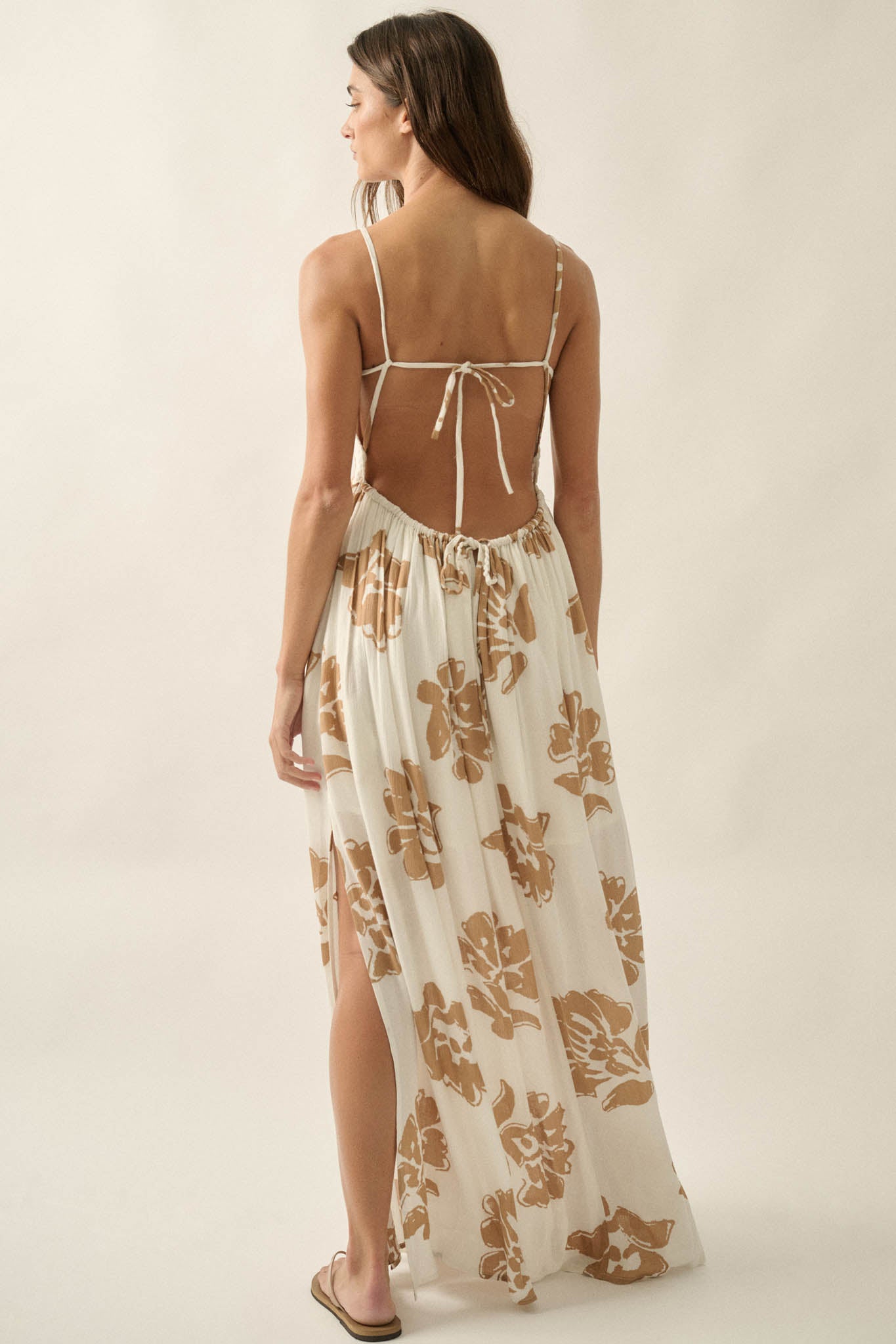 Magnolia Days Floral Smocked Open-Back Maxi Dress - ShopPromesa