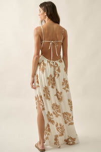 Magnolia Days Floral Smocked Open-Back Maxi Dress - ShopPromesa