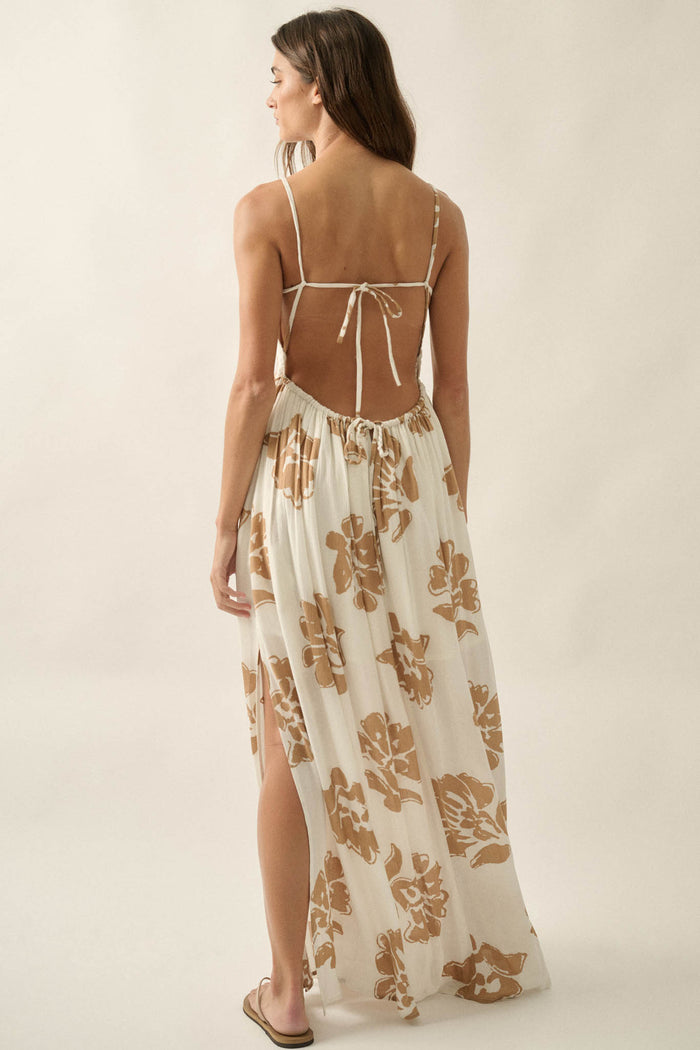 Magnolia Days Floral Smocked Open-Back Maxi Dress - ShopPromesa
