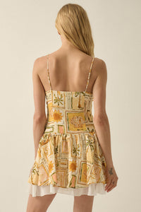 Pretty in Paradise Tropical-Print Drop-Waist Mini Dress - ShopPromesa