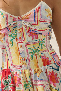 Pretty in Paradise Tropical-Print Drop-Waist Mini Dress - ShopPromesa