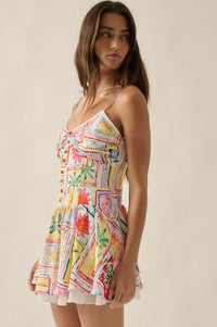 Pretty in Paradise Tropical-Print Drop-Waist Mini Dress - ShopPromesa
