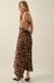Drifting Blossoms Floral Satin Open-Back Maxi Dress