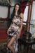 Gilded Age Abstract Satin One-Shoulder Maxi Dress - ShopPromesa