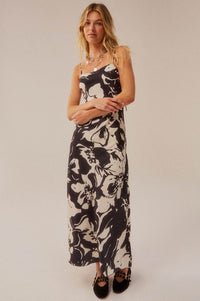 Charming Blossoms Floral Satin Midi Slip Dress - ShopPromesa