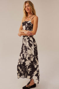Charming Blossoms Floral Satin Midi Slip Dress - ShopPromesa