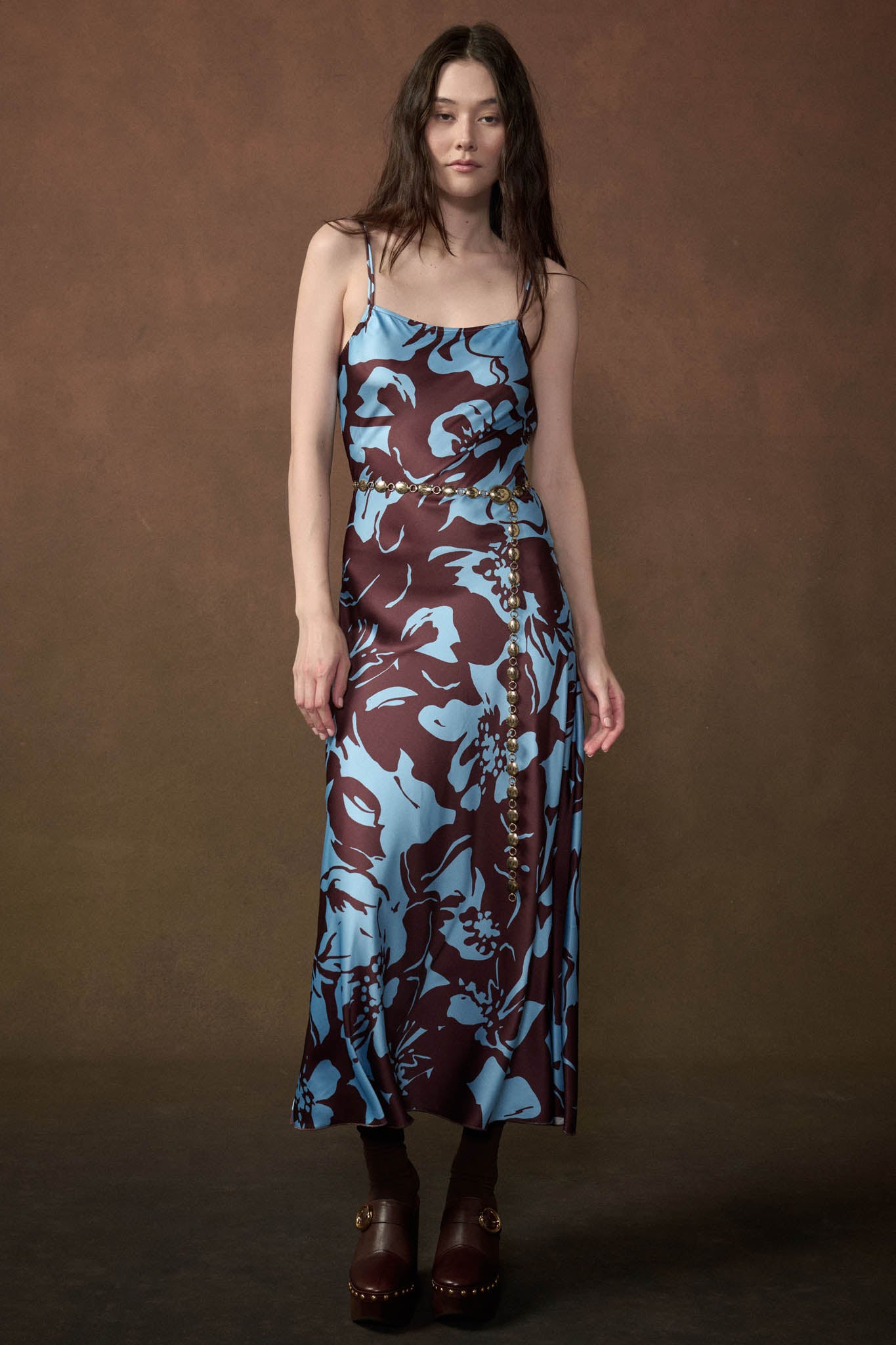 Charming Blossoms Floral Satin Midi Slip Dress - ShopPromesa
