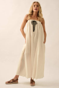 Finding Freedom Tonal-Stripe Trapeze Maxi Dress - ShopPromesa