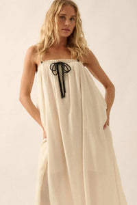 Finding Freedom Tonal-Stripe Trapeze Maxi Dress - ShopPromesa