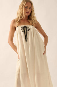 Finding Freedom Tonal-Stripe Trapeze Maxi Dress - ShopPromesa