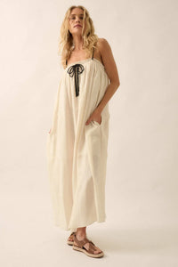 Finding Freedom Tonal-Stripe Trapeze Maxi Dress - ShopPromesa