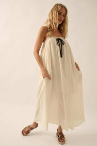 Finding Freedom Tonal-Stripe Trapeze Maxi Dress - ShopPromesa