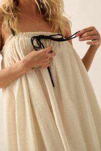 Finding Freedom Tonal-Stripe Trapeze Maxi Dress - ShopPromesa