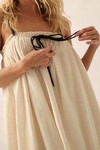 Finding Freedom Tonal-Stripe Trapeze Maxi Dress - ShopPromesa