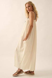 Finding Freedom Tonal-Stripe Trapeze Maxi Dress - ShopPromesa