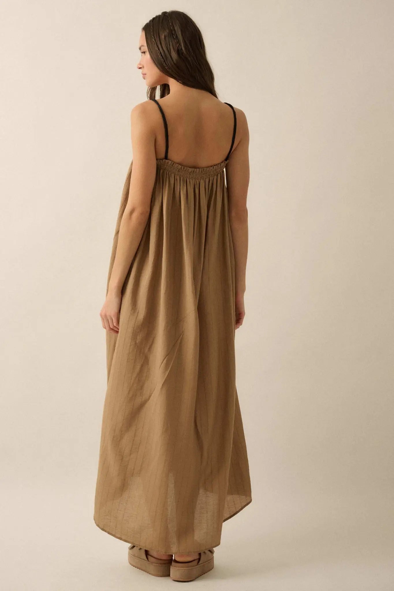 Finding Freedom Tonal-Stripe Trapeze Maxi Dress - ShopPromesa