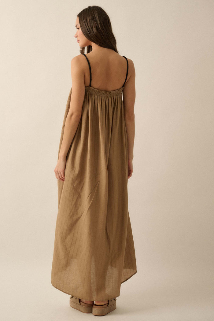 Finding Freedom Tonal-Stripe Trapeze Maxi Dress - ShopPromesa