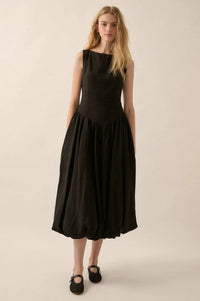 Natural Beauty Boatneck Bubble Midi Dress - ShopPromesa