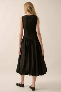 Natural Beauty Boatneck Bubble Midi Dress - ShopPromesa