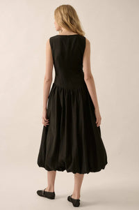 Natural Beauty Boatneck Bubble Midi Dress - ShopPromesa