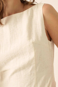 Natural Beauty Boatneck Bubble Midi Dress - ShopPromesa