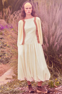 Natural Beauty Boatneck Bubble Midi Dress - ShopPromesa